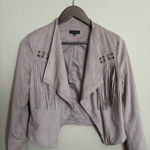 Shinestar Faux Suede Fringe Jacket (small) frindge western